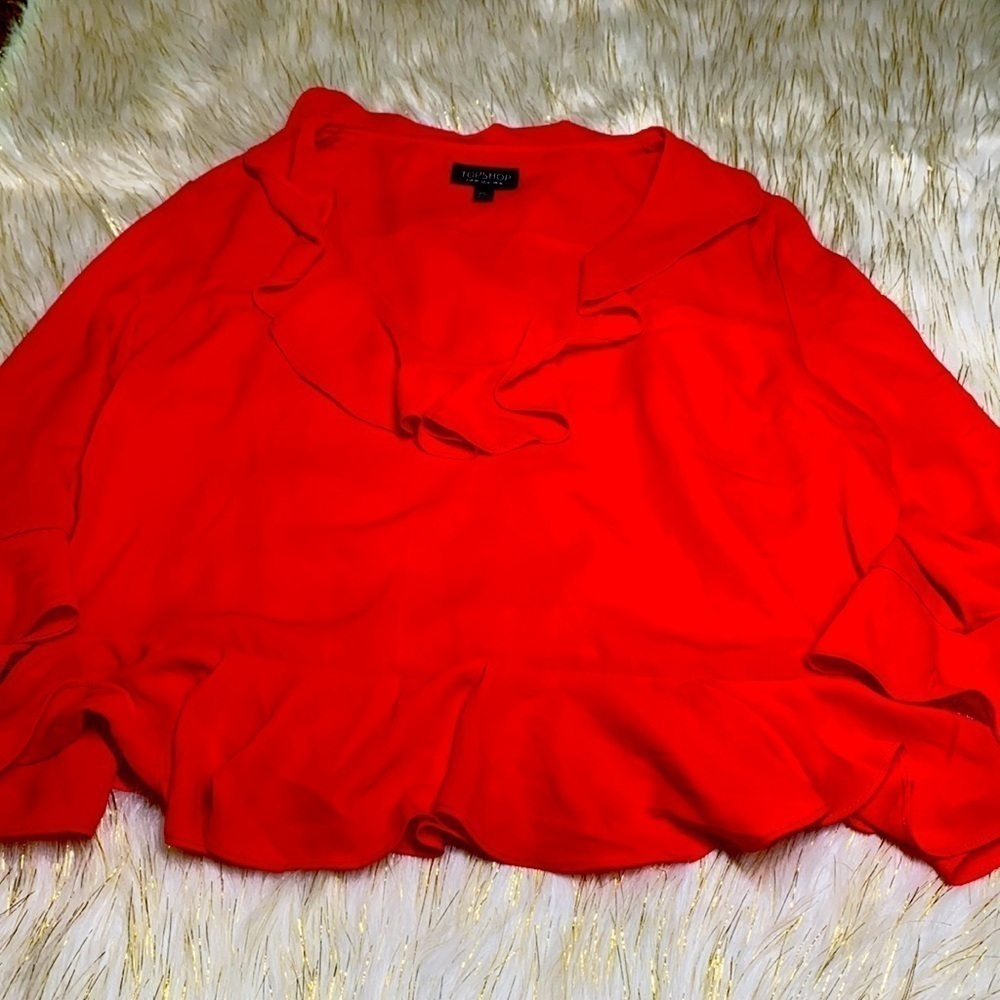 TopShop - 3/4 Sleeve Hot Pink Blouse Size 12